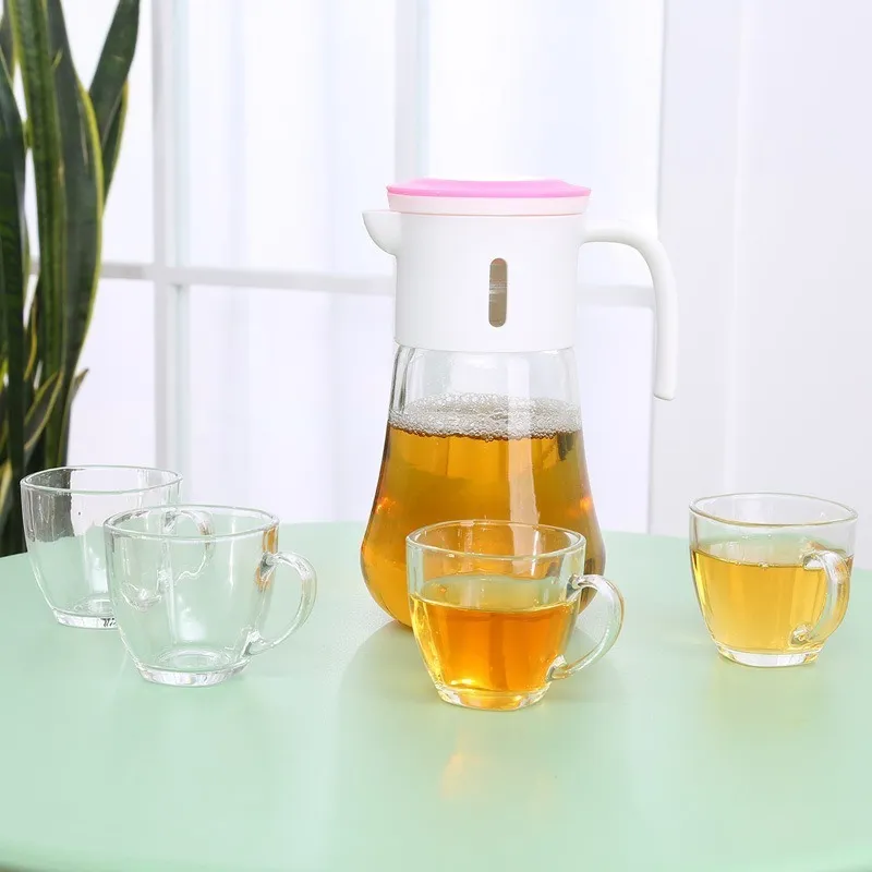 Jarra Vidrio Economica + 4 Tazas