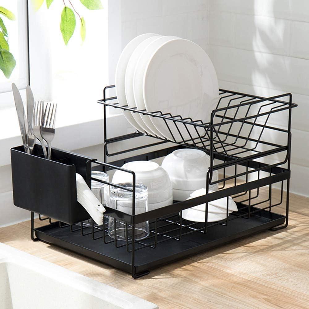 Escurridor Platos Negro 2 Niveles