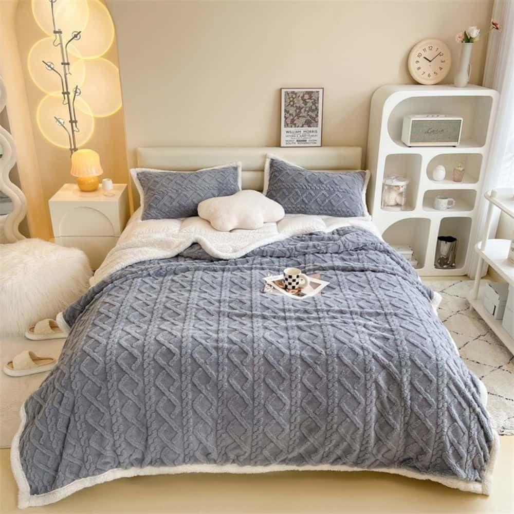 Manta Lujosa Gris 2 X 2,3 MTS