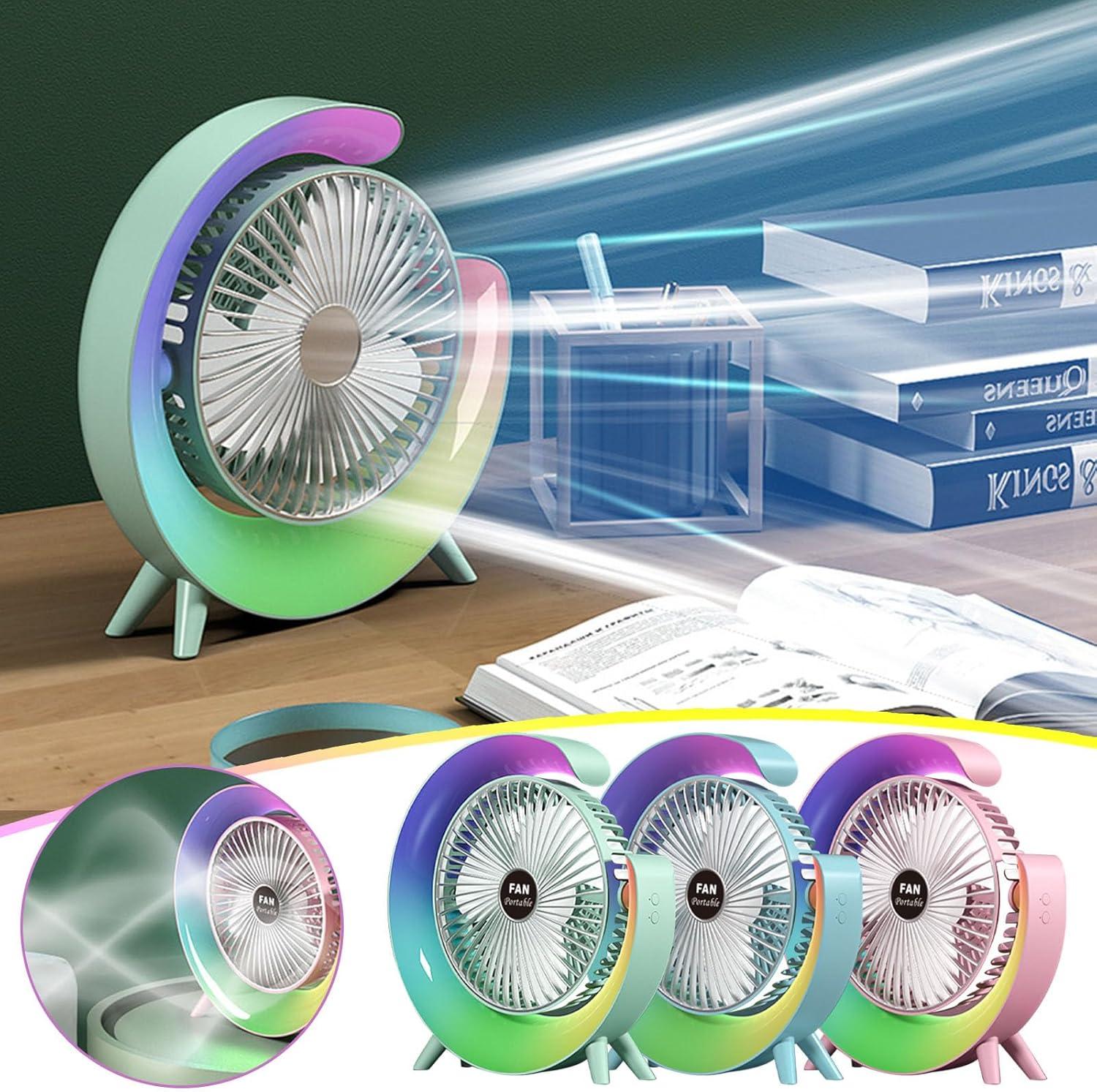 Ventilador Escritorio Con Luz USB 