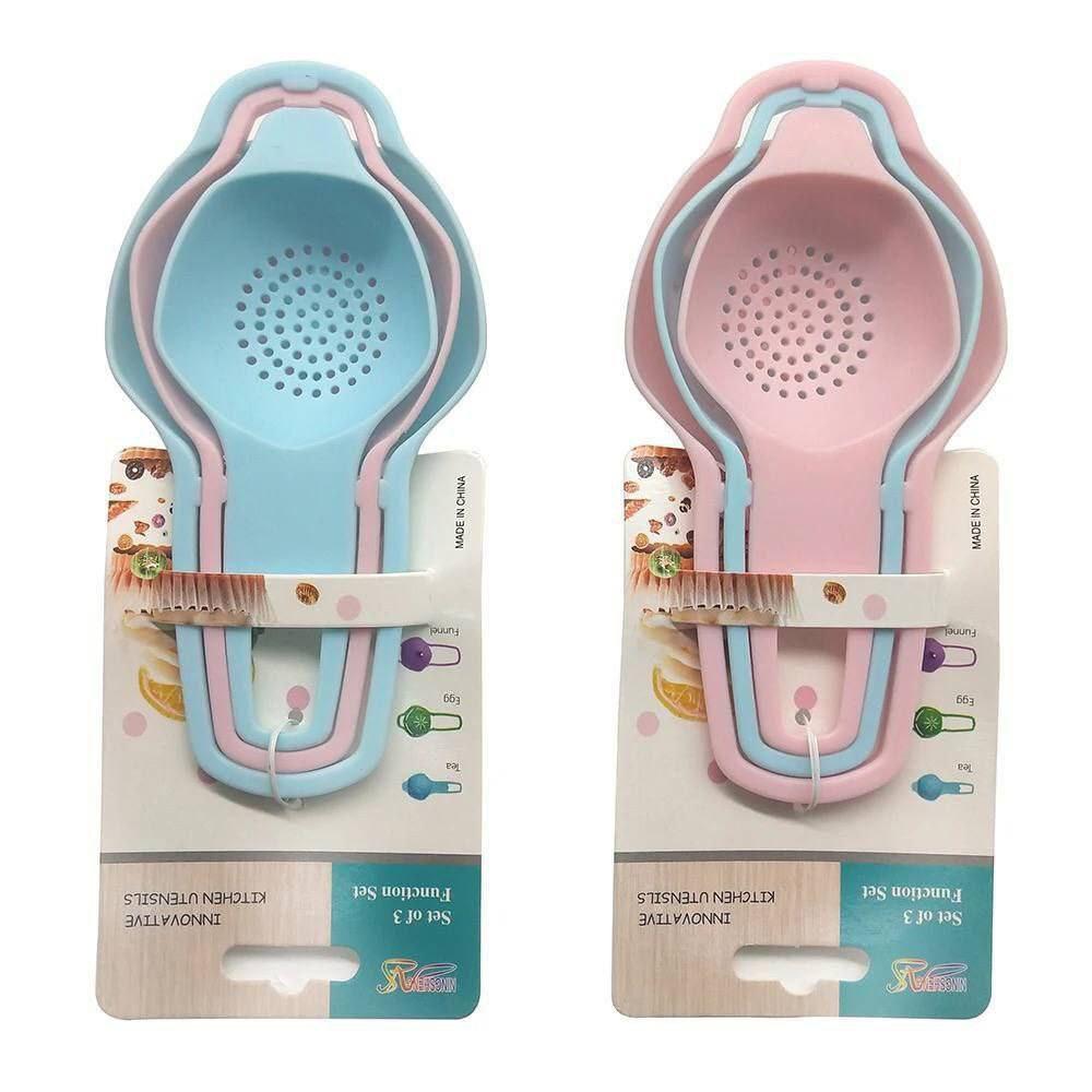 Set X 3 Cucharas Embudo Colador Y Separador Yemas