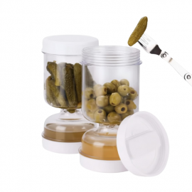 Contenedor Aceitunas Pepinillos Colador Separador De Liquido